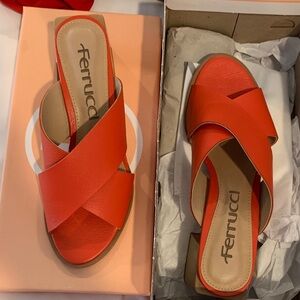 Women's Ferrucci Orange Block heel Sandals